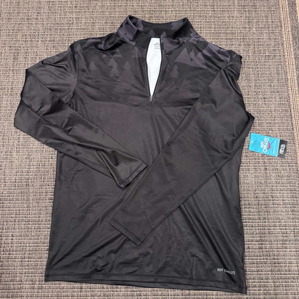 Hot Chillys Men's Black Quarter-Zip Performance Base Layer